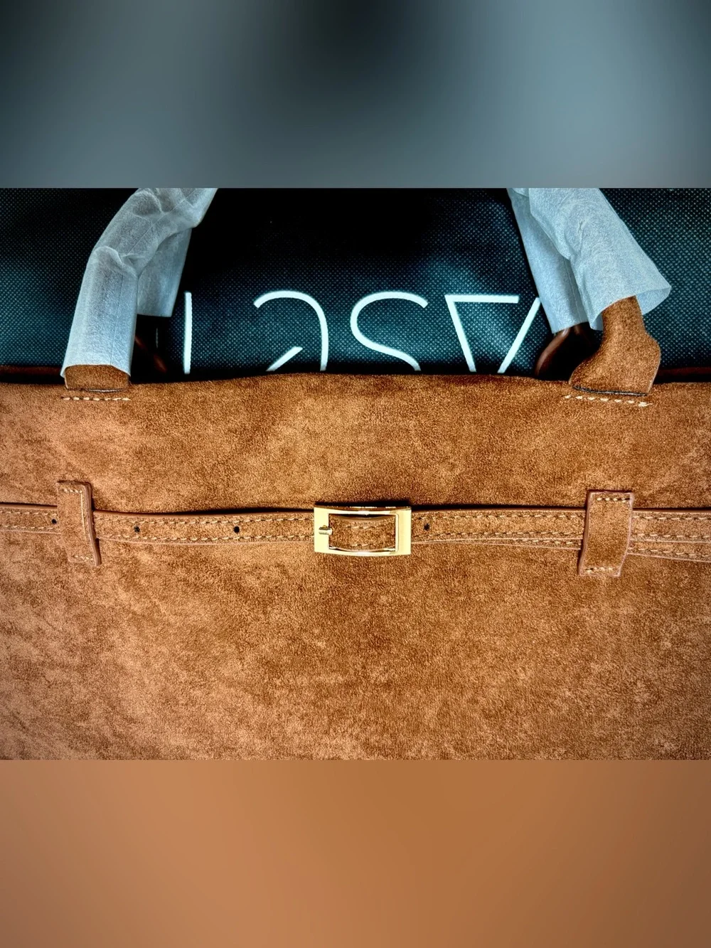 Vintage Suede Tote/Top-Handle Satchel in Brown